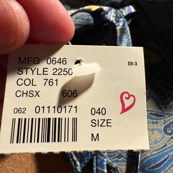 Vintage Victoria's Secret NWT blue paisley silk slip dress y2k going out medium - Picture 2 of 7